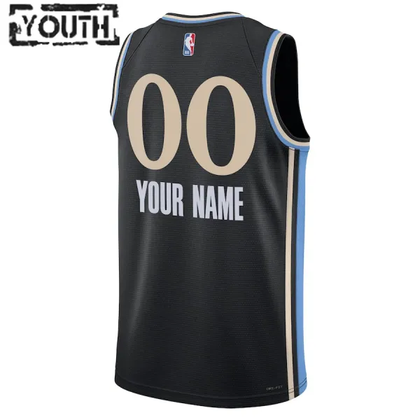 Camiseta Atlanta Hawks Personalizada City Edition 2023-24 Negro Swingman para Niño