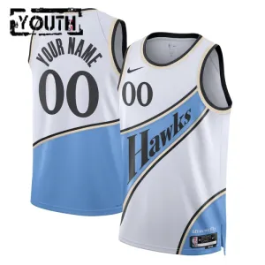 Camiseta Atlanta Hawks Personalizada City Edition 2024-25 Blanco Swingman para Niño