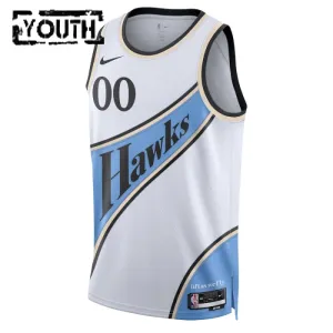 Camiseta Atlanta Hawks Personalizada City Edition 2024-25 Blanco Swingman para Niño