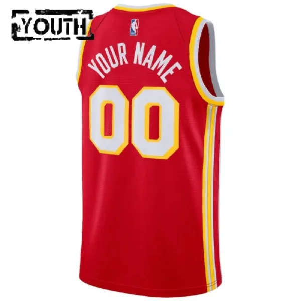 Camiseta Atlanta Hawks Personalizada Icon Edition Rojo Swingman para Niño
