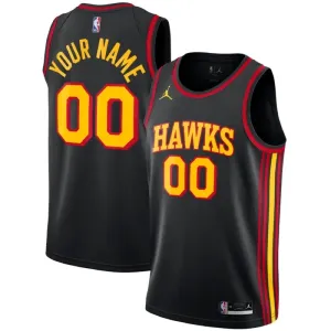 Camiseta Atlanta Hawks Personalizada Statement Edition Negro Swingman para Hombre
