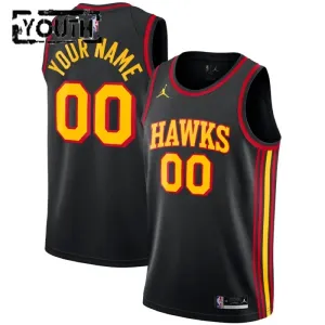 Camiseta Atlanta Hawks Personalizada Statement Edition Negro Swingman para Niño