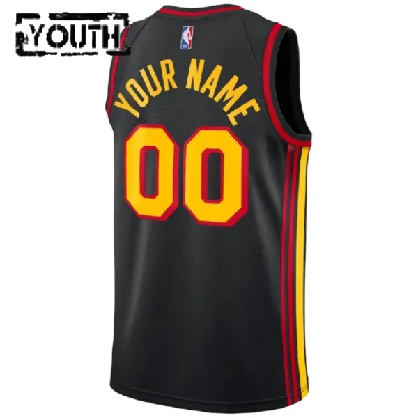 Camiseta Atlanta Hawks Personalizada Statement Edition Negro Swingman para Niño