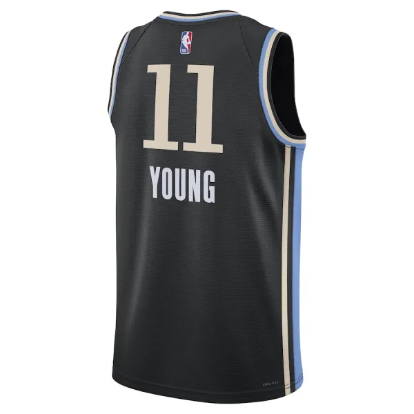 Camiseta Atlanta Hawks Trae Young City Edition 2023-24 Negro Swingman para Hombre