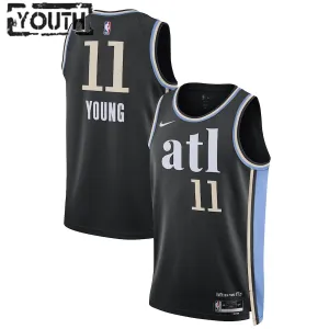 Camiseta Atlanta Hawks Trae Young City Edition 2023-24 Negro Swingman para Niño