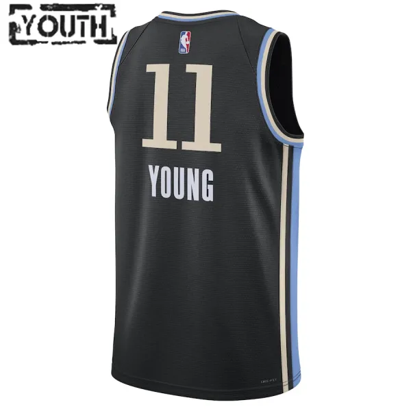 Camiseta Atlanta Hawks Trae Young City Edition 2023-24 Negro Swingman para Niño