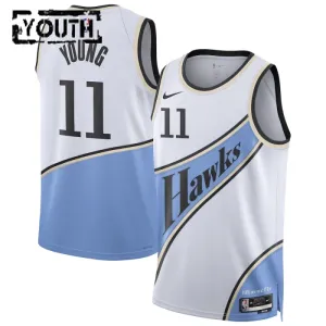 Camiseta Atlanta Hawks Trae Young City Edition 2024-25 Blanco Swingman para Niño