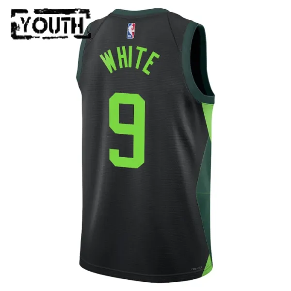 Camiseta Boston Celtics Derrick White City Edition 2024-25 Negro Swingman para Niño