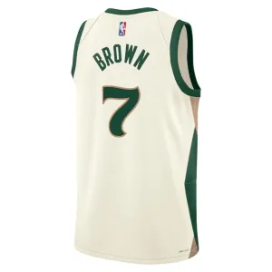 Camiseta Boston Celtics Jaylen Brown 7 City Edition 2023-24 Blanco Swingman para Hombre