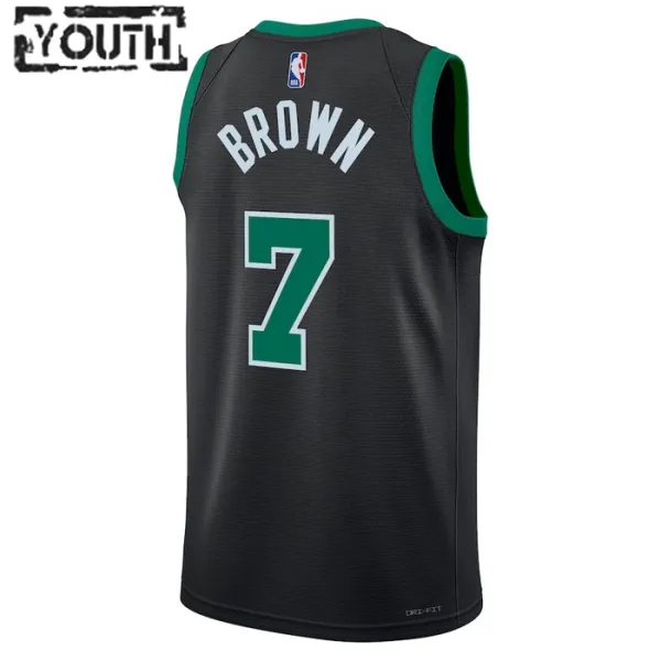 Camiseta Boston Celtics Jaylen Brown 7 Statement Edition Verde Swingman para Niño