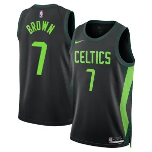 Camiseta Boston Celtics Jaylen Brown City Edition 2024-25 Negro Swingman para Hombre