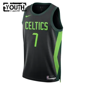 Camiseta Boston Celtics Jaylen Brown City Edition 2024-25 Negro Swingman para Niño