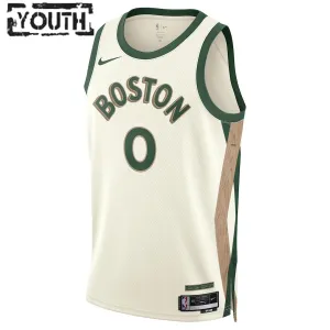 Camiseta Boston Celtics Jayson Tatum City Edition 2023-24 Blanco Swingman para Niño