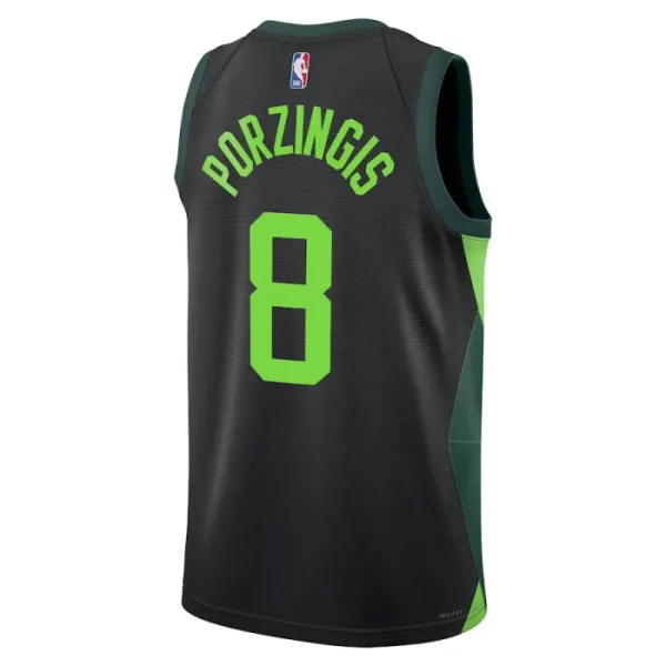 Camiseta Boston Celtics Kristaps Porzingis City Edition 2024-25 Negro Swingman para Hombre