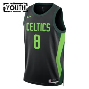 Camiseta Boston Celtics Kristaps Porzingis City Edition 2024-25 Negro Swingman para Niño