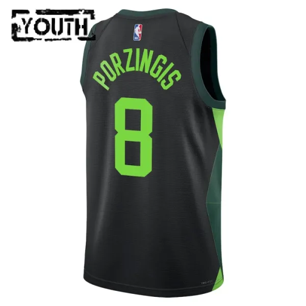 Camiseta Boston Celtics Kristaps Porzingis City Edition 2024-25 Negro Swingman para Niño