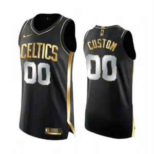Camiseta Boston Celtics Limited Golden Edition Personalizada Negro Swingman para Hombre