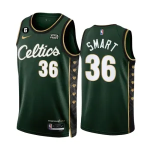 Camiseta Boston Celtics Marcus Smart 36 City Edition 2022-23 Verde Swingman para Hombre