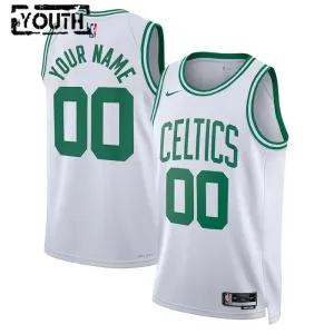 Camiseta Boston Celtics Personalizada Association Edition Blanco Swingman para Niño