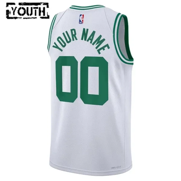 Camiseta Boston Celtics Personalizada Association Edition Blanco Swingman para Niño