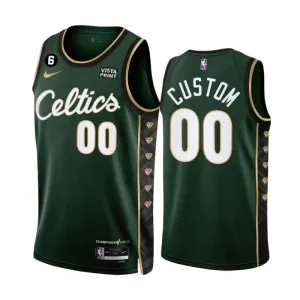 Camiseta Boston Celtics Personalizada City Edition 2022-23 Verde Swingman para Hombre