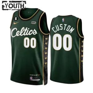 Camiseta Boston Celtics Personalizada City Edition 2022-23 Verde Swingman para Niño