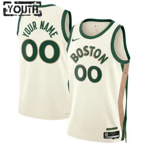 Camiseta Boston Celtics Personalizada City Edition 2023-24 Blanco Swingman para Niño