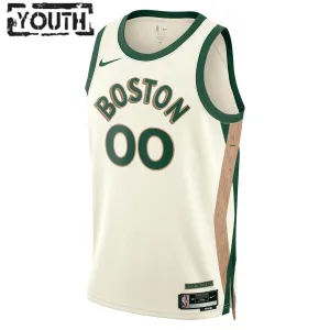 Camiseta Boston Celtics Personalizada City Edition 2023-24 Blanco Swingman para Niño