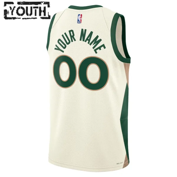 Camiseta Boston Celtics Personalizada City Edition 2023-24 Blanco Swingman para Niño