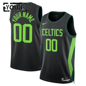 Camiseta Boston Celtics Personalizada City Edition 2024-25 Negro Swingman para Niño