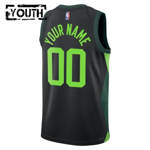 Camiseta Boston Celtics Personalizada City Edition 2024-25 Negro Swingman para Niño