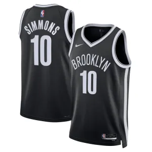 Camiseta Brooklyn Nets Ben Simmons 10 Icon Edition Negro Swingman para Hombre