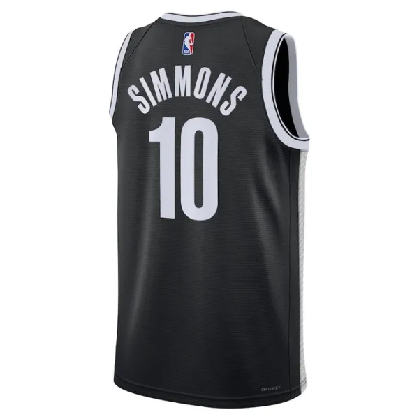 Camiseta Brooklyn Nets Ben Simmons 10 Icon Edition Negro Swingman para Hombre