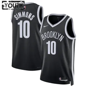 Camiseta Brooklyn Nets Ben Simmons 10 Icon Edition Negro Swingman para Niño