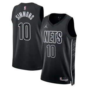 Camiseta Brooklyn Nets Ben Simmons 10 Statement Edition Negro Swingman para Hombre