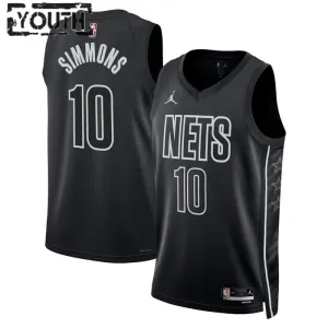 Camiseta Brooklyn Nets Ben Simmons 10 Statement Edition Negro Swingman para Niño