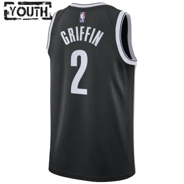 Camiseta Brooklyn Nets Blake Griffin 2 Icon Edition Negro Swingman para Niño