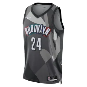Camiseta Brooklyn Nets Cam Thomas City Edition 2024-25 Gris Swingman para Hombre