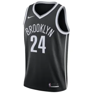 Camiseta Brooklyn Nets Cameron Thomas 24 Icon Edition Negro Swingman para Hombre