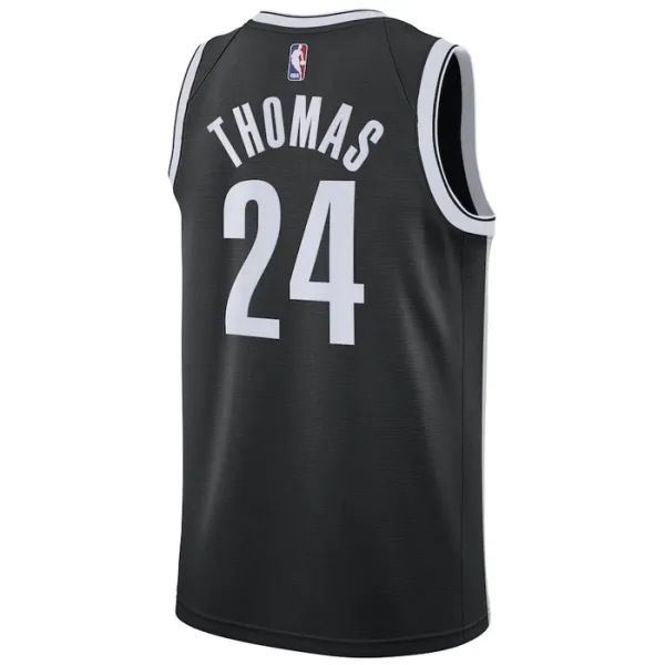 Camiseta Brooklyn Nets Cameron Thomas 24 Icon Edition Negro Swingman para Hombre