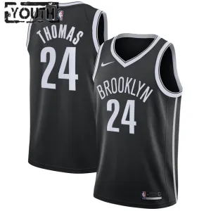 Camiseta Brooklyn Nets Cameron Thomas 24 Icon Edition Negro Swingman para Niño
