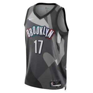 Camiseta Brooklyn Nets Dennis Schroder City Edition 2024-25 Gris Swingman para Hombre