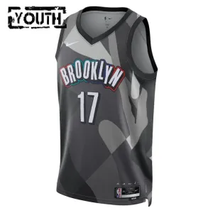 Camiseta Brooklyn Nets Dennis Schroder City Edition 2024-25 Gris Swingman para Niño