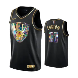 Camiseta Brooklyn Nets Diamond Edition Personalizada Negro Swingman para Hombre