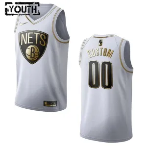 Camiseta Brooklyn Nets Golden Edition Personalizada Blanco Swingman para Niño