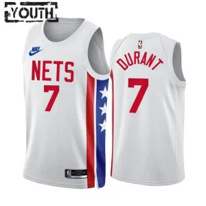 Camiseta Brooklyn Nets Kevin Durant 7 Classic Edition 2022-23 Blanco Swingman para Niño