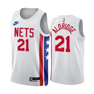Camiseta Brooklyn Nets Lemarcus Aldridge 21 Classic Edition 2022-23 Blanco Swingman para Hombre