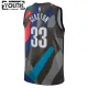 Camiseta Brooklyn Nets Nic Claxton City Edition 2023-24 Negro Swingman para Niño