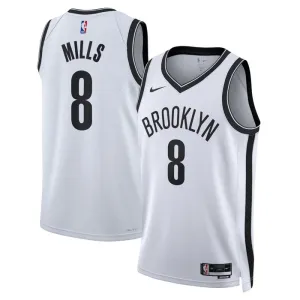 Camiseta Brooklyn Nets Patty Mills 8 Association Edition Blanco Swingman para Hombre
