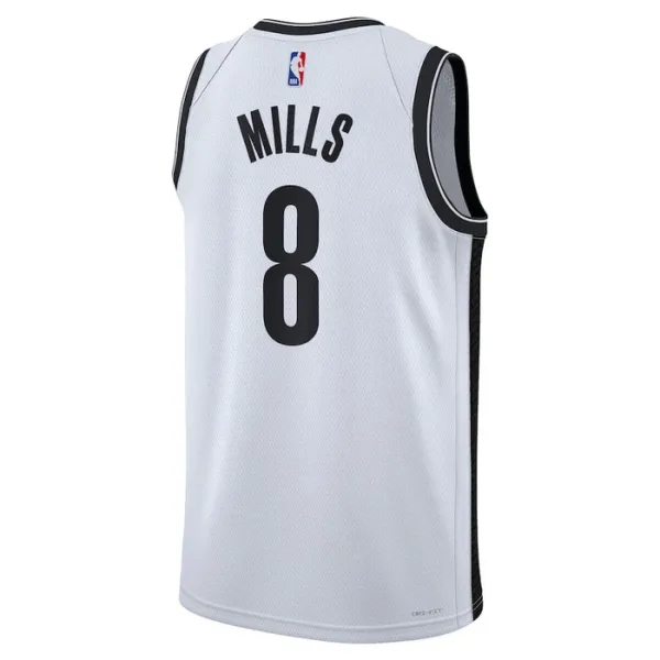 Camiseta Brooklyn Nets Patty Mills 8 Association Edition Blanco Swingman para Hombre